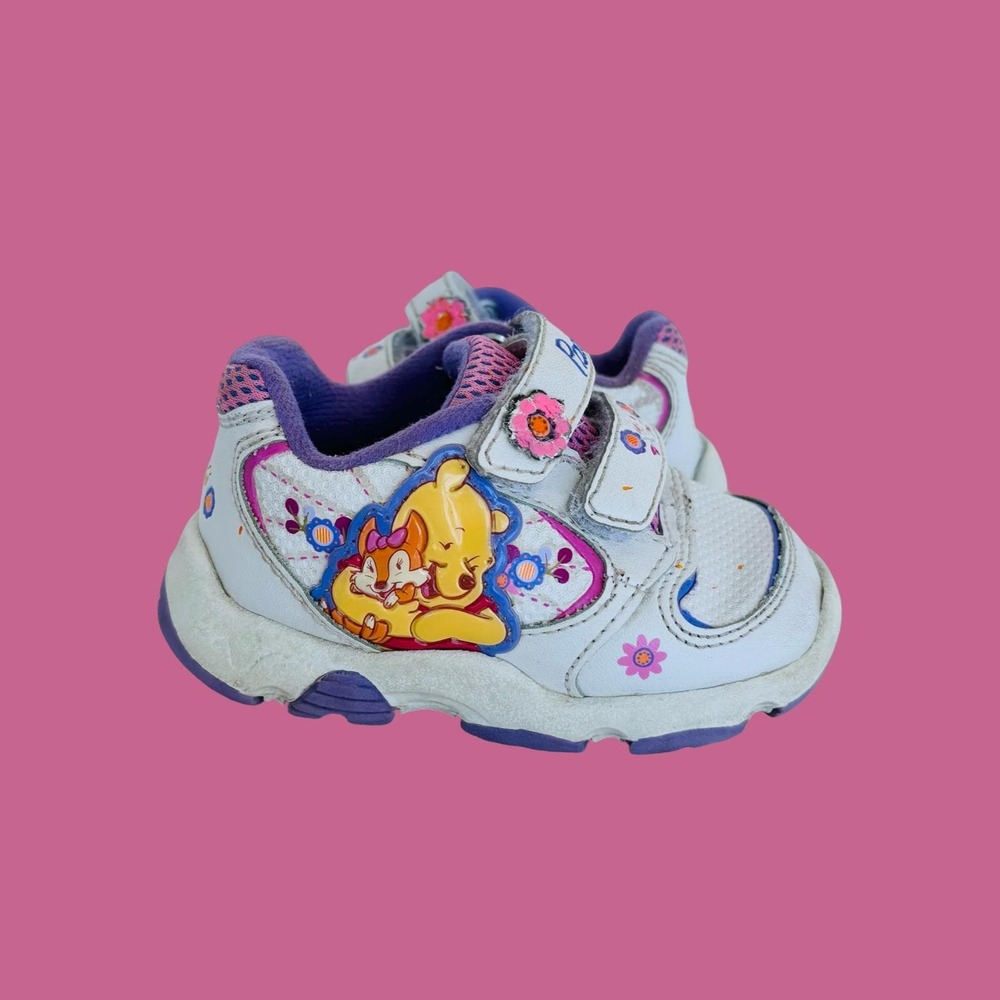Vintage Winnie the Pooh Disney Floral Tennis Shoes Sneakers, Size 3